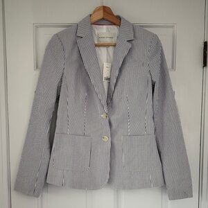 Banana Republic Blue and White Striped Blazer